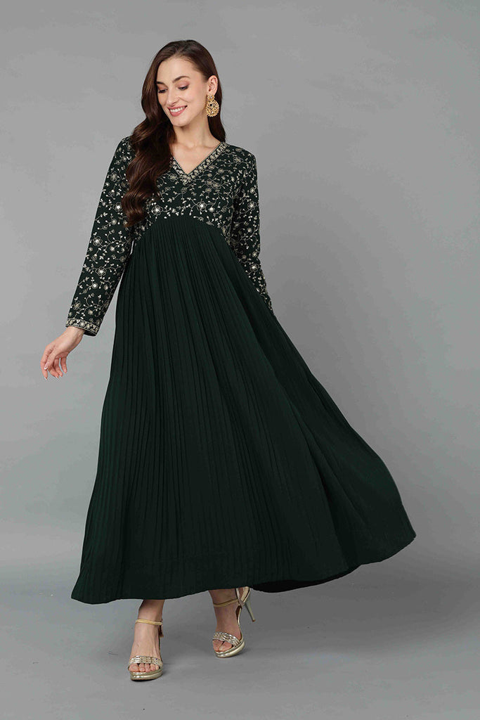 Green Georgette Anarkali Kurta