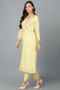 Yellow Silk Blend Straight Kurtas VCK9188