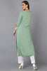 Sea Green Viscose Rayon Embroidered Straight Kurta VCK9218