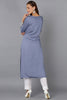 Blue Pottery Viscose Rayon Embroidered Straight Kurta VCK9219