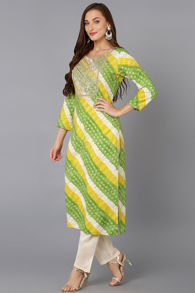 Cotton Blend Multicolor Printed Straight Kurta VCK9228