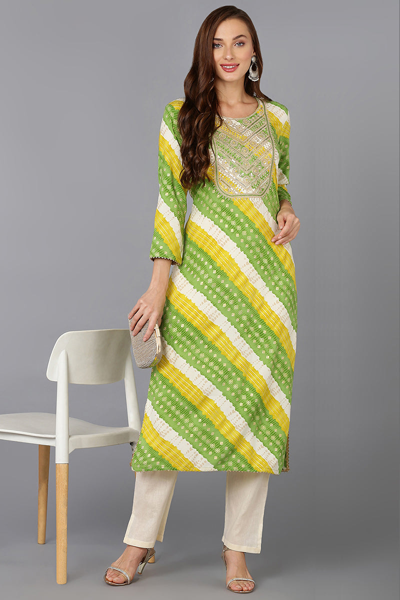 Cotton Blend Multicolor Printed Straight Kurta VCK9228