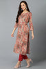 Cotton Blend Multicolored Printed Straight Kurta VCK9252