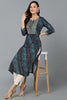 Cotton Blend Navy Blue Printed Straight Kurta VCK9259