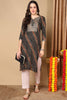 Black Viscose Rayon Leheriya Printed Straight Kurta VCK9262