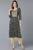 Viscose Rayon Black Bandhani Printed Straight Kurta VCK9267