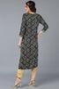 Viscose Rayon Black Bandhani Printed Straight Kurta VCK9267