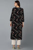 Cotton Blend Black Printed Straight Kurta VCK9269