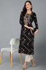 Cotton Blend Black Printed Straight Kurta VCK9269