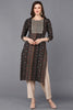 Viscose Rayon Black Bandhani Printed Straight Kurta VCK9272