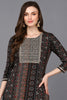 Viscose Rayon Black Bandhani Printed Straight Kurta VCK9272