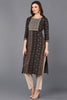 Viscose Rayon Black Bandhani Printed Straight Kurta VCK9272