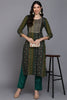 Viscose Rayon Green Bandhani Printed Straight Kurta VCK9274