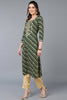 Green Viscose Rayon Leheriya Printed Straight Kurta VCK9287