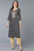 Navy Blue Viscose Rayon Leheriya Printed Straight Kurta VCK9288