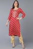 Rani Pink Viscose Rayon Leheriya Printed Straight Kurta VCK9289