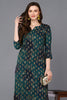 Silk Blend Blue Printed Straight Kurta VCK9303