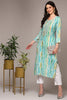 Blue Viscose Rayon Abstract Printed Kurta VCK9305