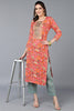 Pink Viscose Rayon Floral Printed Straight Kurta VCK9335