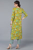 Green Viscose Rayon Floral Printed Straight Kurta VCK9336