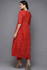 Red Cotton Bandhani A-Line Kurta VCK9340