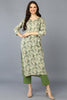 Green Viscos Rayon Floral Staright Kurta VCK9341