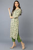 Green Viscos Rayon Floral Staright Kurta VCK9341