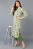 Green Viscos Rayon Floral Staright Kurta VCK9341