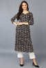 Black Viscose Rayon Ethnic Motifs Straight Kurta VCK9363