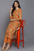 Orange Viscose Rayon Floral Straight Kurta VCK9374