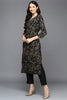 Black Viscose Rayon Ethnic Motifs A-Line Kurta VCK9400