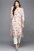 Mauve Viscose Rayon Floral Straight Kurta VCK9404