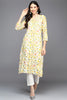 White Viscose Rayon Floral A-Line Kurta VCK9411