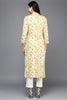 White Viscose Rayon Floral A-Line Kurta VCK9411