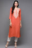 Orange Viscose Rayon Ethnic Motifs Straight Kurta VCK9456