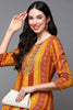 Yellow Viscose Rayon Ethnic Motifs Straight Kurta VCK9464