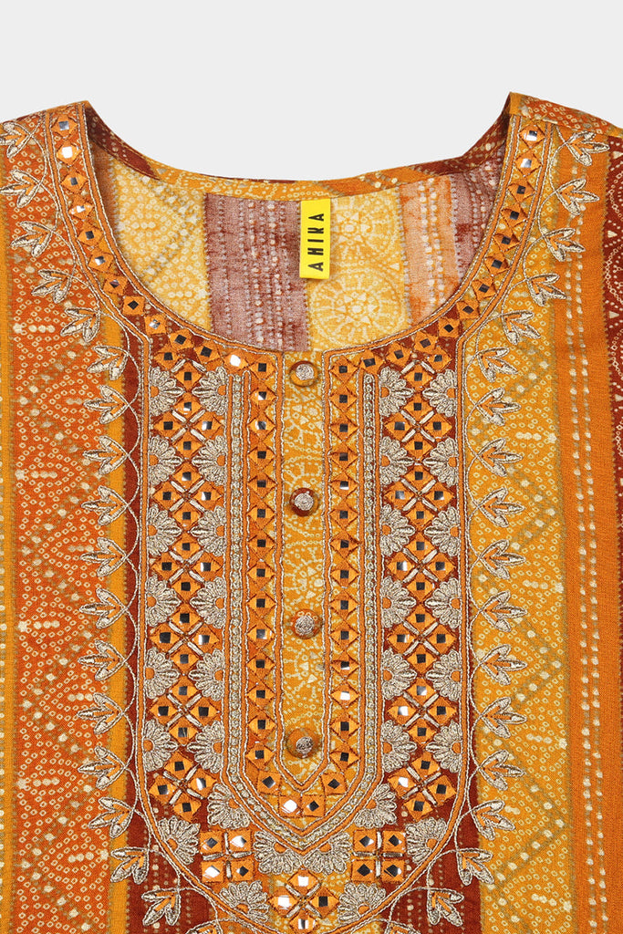 Yellow Viscose Rayon Ethnic Motifs Straight Kurta VCK9464