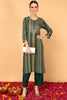 Green Viscose Rayon Ethnic Motifs Printed Straight Kurta VCK9465