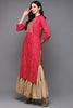 Pink Viscose Rayon Bandhani Straight Kurta VCK9468