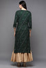 Green Viscose Rayon Bandhani Straight Kurta VCK9470