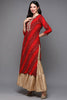 Red Viscose Rayon Bandhani Straight Kurta VCK9471