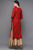 Red Viscose Rayon Bandhani Straight Kurta VCK9471