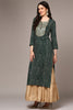 Green Viscose Rayon Bandhani Printed Straight Kurta VCK9474