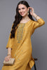 Yellow Silk Blend Ethnic Motifs Straight Kurta VCK9484