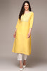 Yellow Silk Blend Embroidered Straight Kurta VCK9493