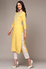 Yellow Silk Blend Embroidered Straight Kurta VCK9493