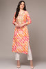 Multi Colour Viscose Rayon Leheriya Printed Straight Kurta VCK9495