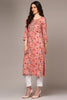 Pink Viscose Rayon Floral Straight Kurta VCK9513