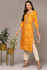 Yellow Viscose Rayon Bandhani Printed Straight Kurta VCK9540