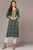 Green Viscose Rayon Bandhani Straight Kurta VCK9547